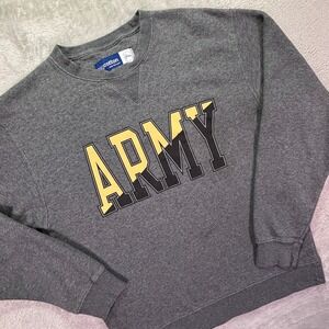 Gear For Sports Mens Sweatshirt Size S Gray Army Graphic Big Cotton Crewneck